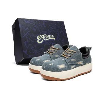 OUGLEMEN Slip Resistant Low Top Casual Shoes Men's Box