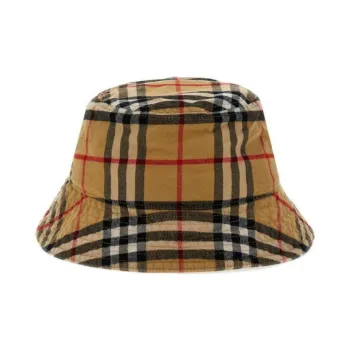 Burberry Cotton Twill Bucket Hats Unisex Brown