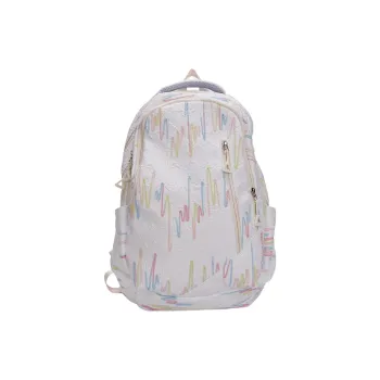 BUBM Nylon Fabric Backpack Regular Unisex Black/White/Pink/Blue