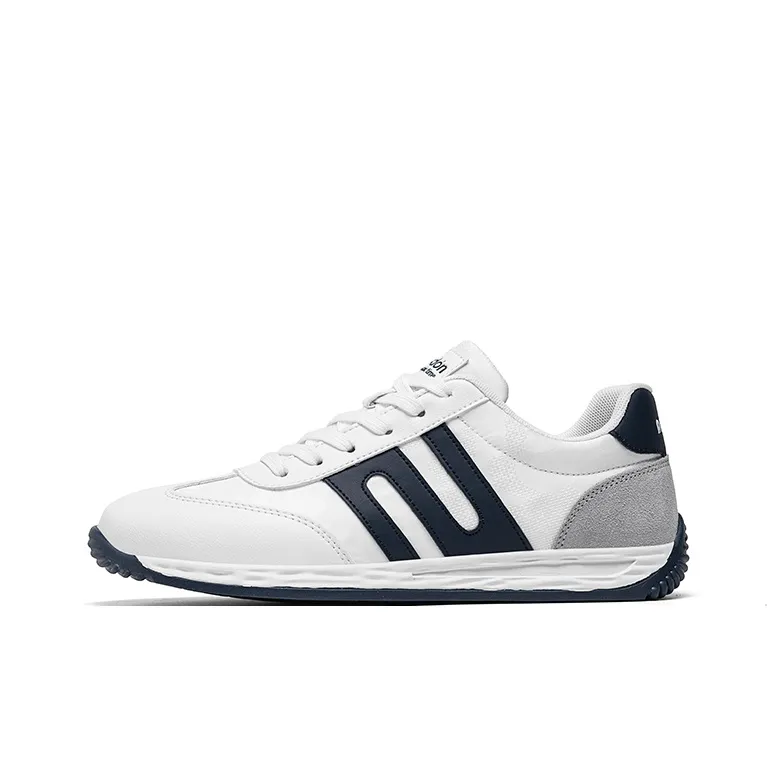 AGSDON Non slip Lightweight Low Top Casual Shoes Men's White Blue-4