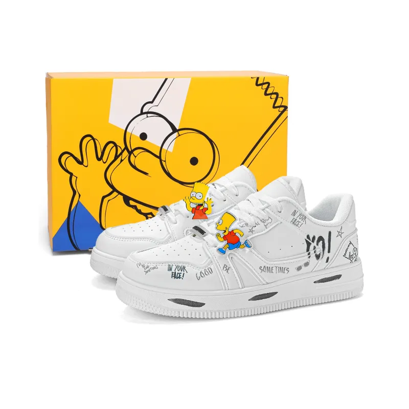 The Simpsons Skateboard Shoes Unisex Low Top Mismatched/White Red/White Black/White-29