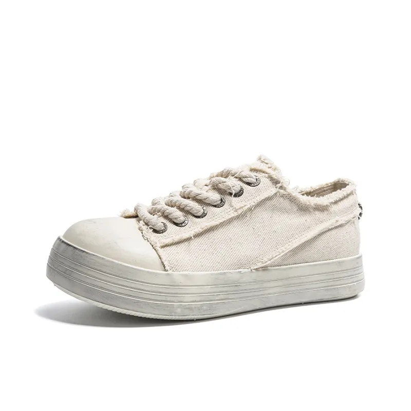 OUGLEMEN Cushioning, Impact Resistant, Abrasion Resistant, Slip Resistant Low Top Canvas Shoes Unisex-12