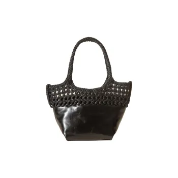 Hereu Calfskin Tote Bag, Shopping Bag, Handbag, Shoulder Bag Women's Black