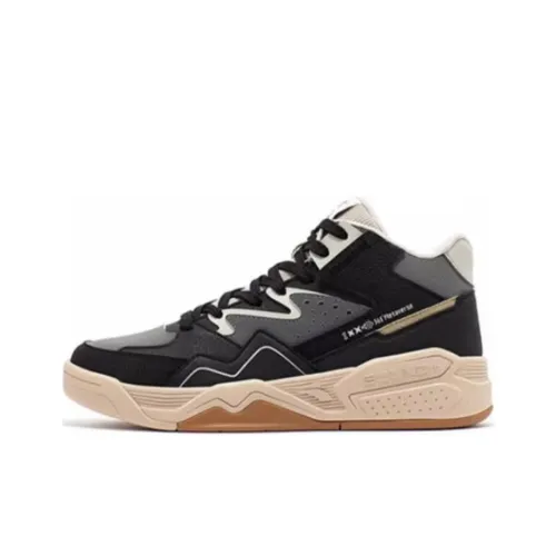 361° Cushioning Wear-Resistant High-Top Skateboard Shoes Men's Obsidian Black Smoke Gray