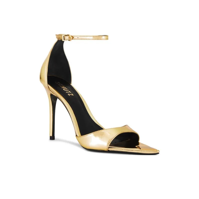 Schutz Pamela Strap Sandals Women's Gold-2