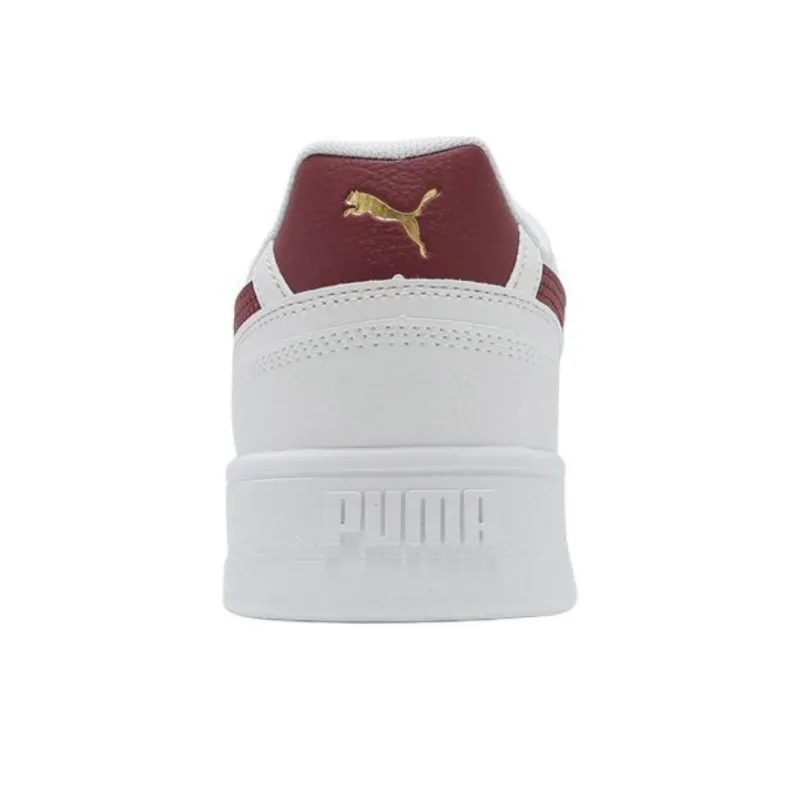 PUMA Anti-Slip Wear-Resistant Low-Top Casual Shoes Unisex White Red-3