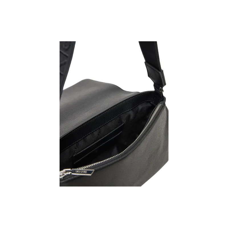 CALVIN KLEIN Faux Leather Shoulder Bag Trumpets Women's Black-3