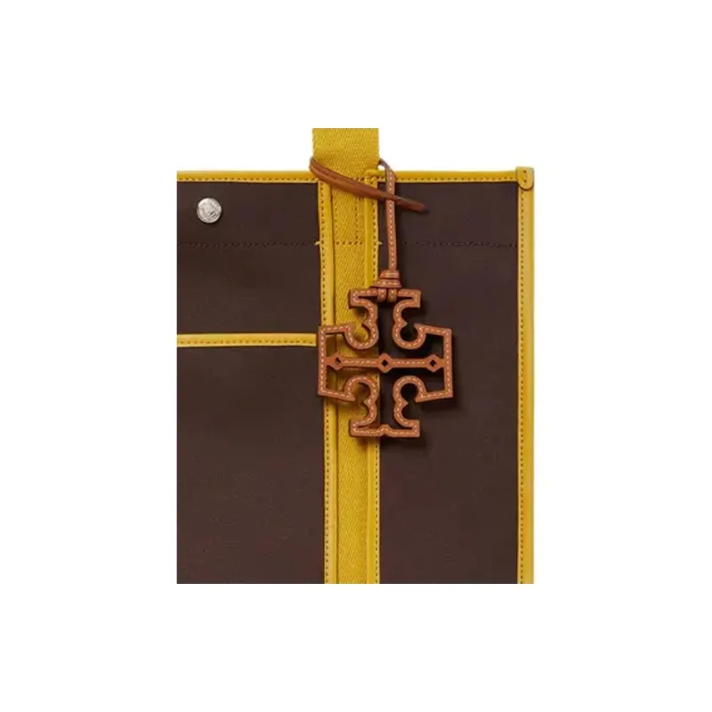 TORY BURCH Robinson Artificial Leather Tote Bag Shopping Bag Shoulder Bag Handbag Medium Size Women's Brown-3
