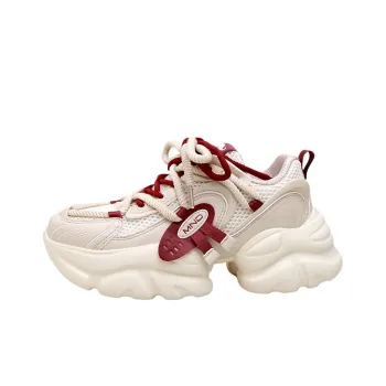 Mineida Height Increasing Wear Resistant Breathable Slip Resistant Low Top Chunky Sneakers Women's