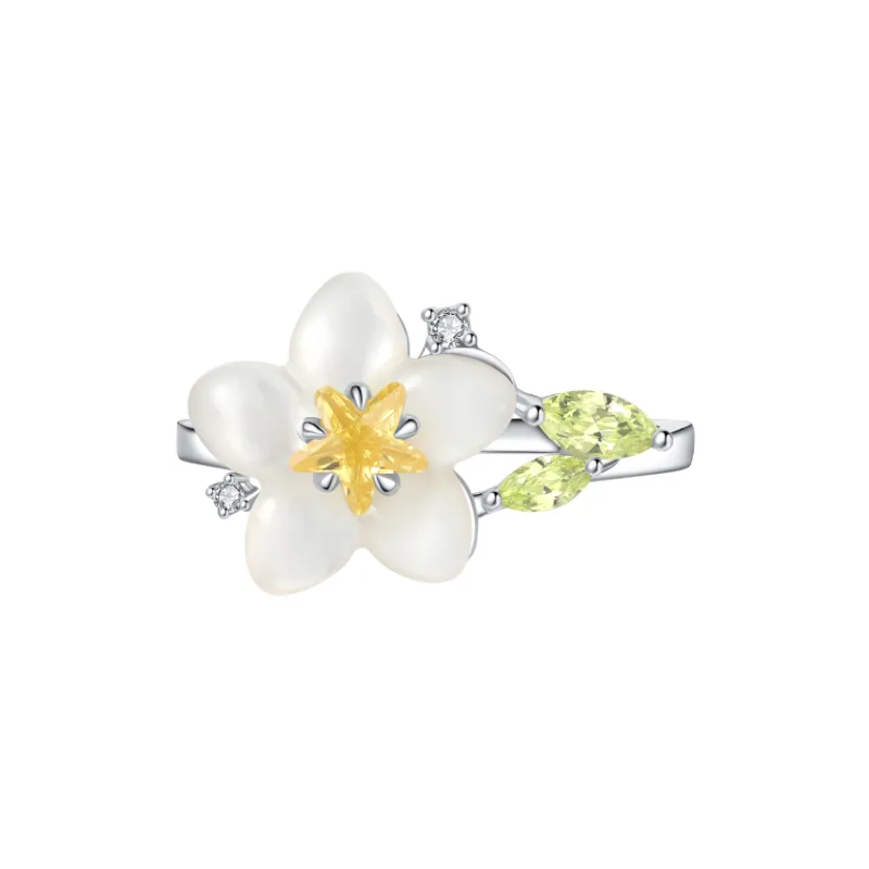 BABYBEI 925 Sterling Silver Mother Of Pearl Rings Women's-1