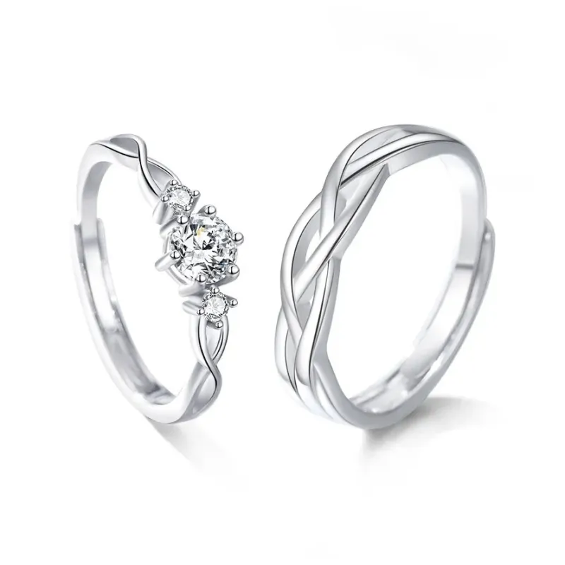 ZHIAIYONGHENG 999 Fine Silver Rings Unisex-0