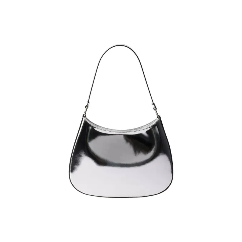 PRADA Cleo Calfskin Shoulder Bag Women's Silver-3