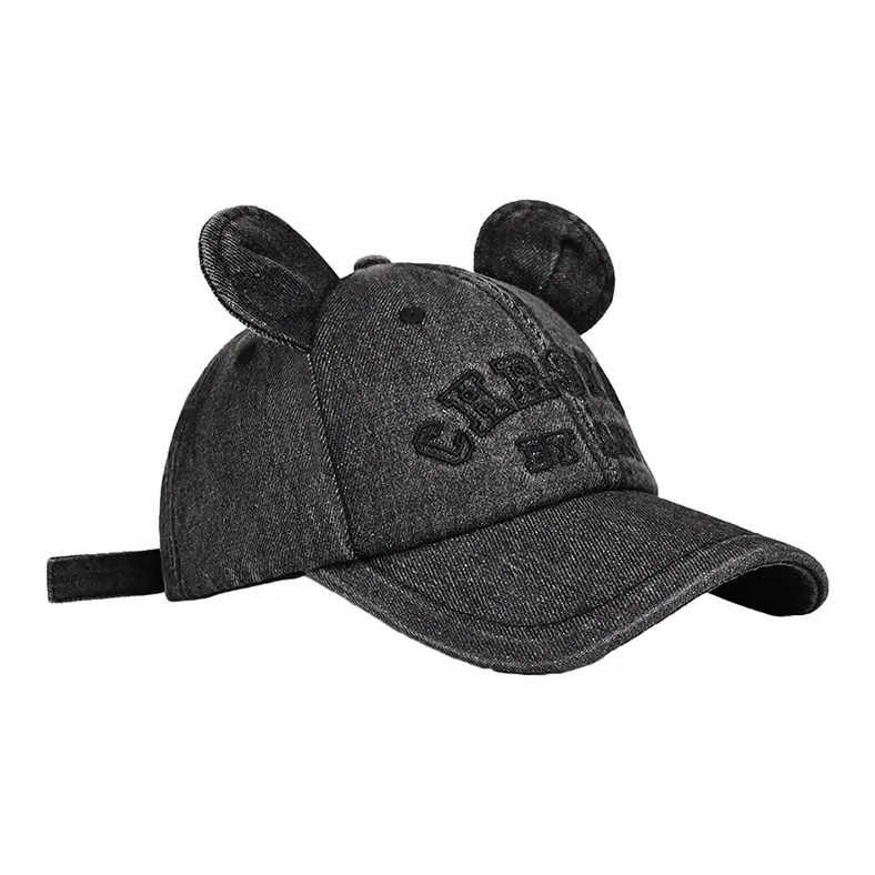 FREE RABBITⅡ Wide Brim Makes Face Look Smaller Cute 3D Effect Bear Ear Baseball Caps Unisex-5