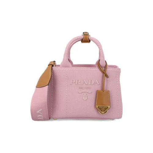 PRADA Cotton Tote Bag, Shopping Bag, Shoulder Bag, Handbag Mini Women's Pink