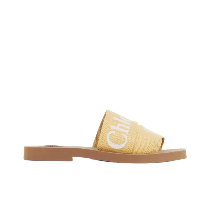 Chloe Woody Slide Slippers Women's Yellow-1