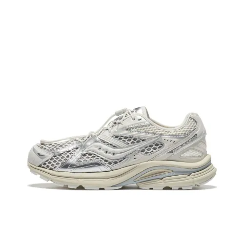 Saucony Kinvara 4 Anti Slip Wear Resistant Low Top Casual Running Shoes Unisex White Silver