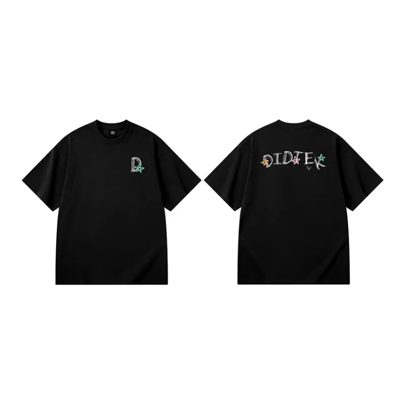 DIDTEK Drop Shoulder Sleeve Short Sleeved T Shirts Unisex-11
