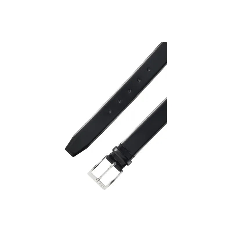 HUGO BOSS Leather Belts Men's Black 3.5CM-4