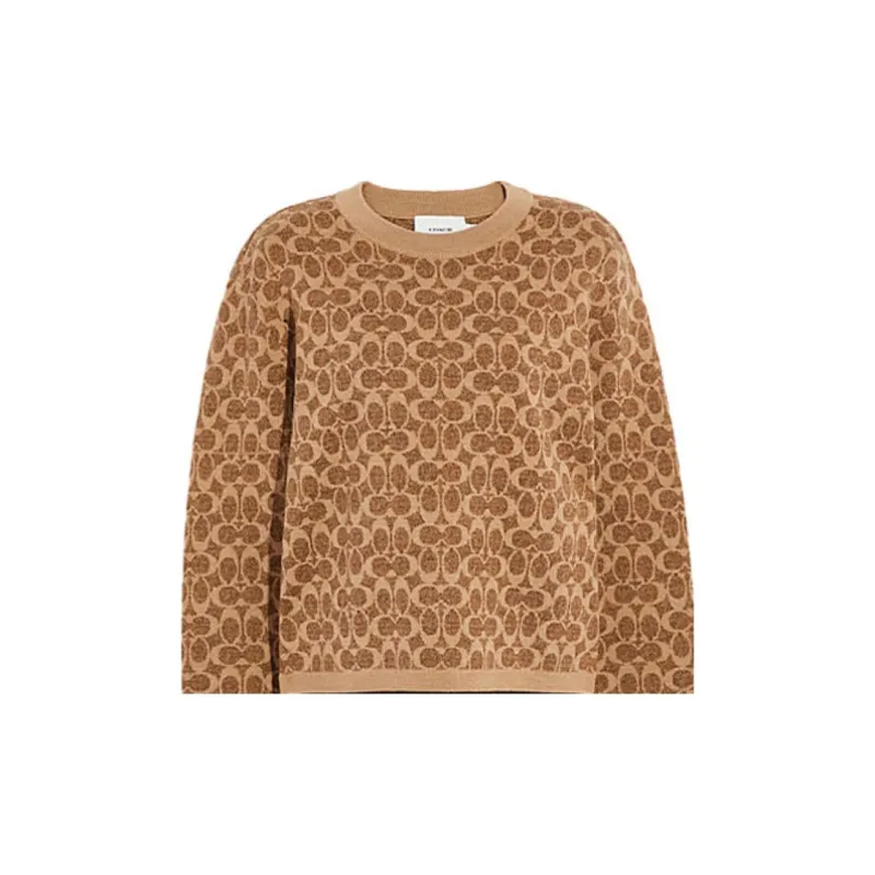 COACH Sweaters Unisex Brown-3