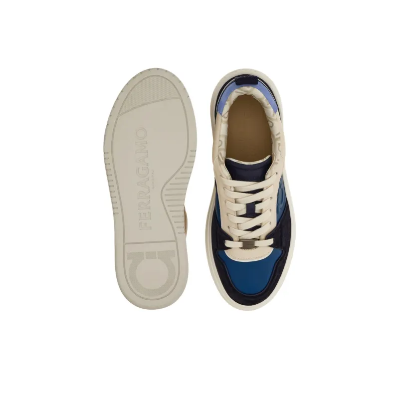 FERRAGAMO Low Top Skateboard Shoes Men's Blue-4