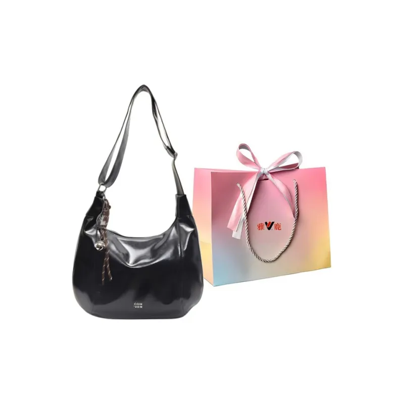 Yalu PU Soft Leather Shoulder Bag, Shoulder Bag Women's Black/Ecru/Pink/Coffee-0