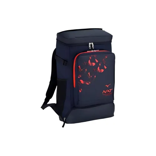Mizuno Synthetic Leather Backpack Unisex Black Red