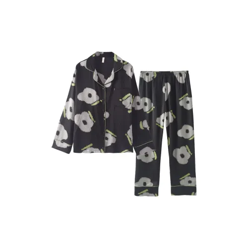 ROUKEER Pajama Set Women's Dark Gray
