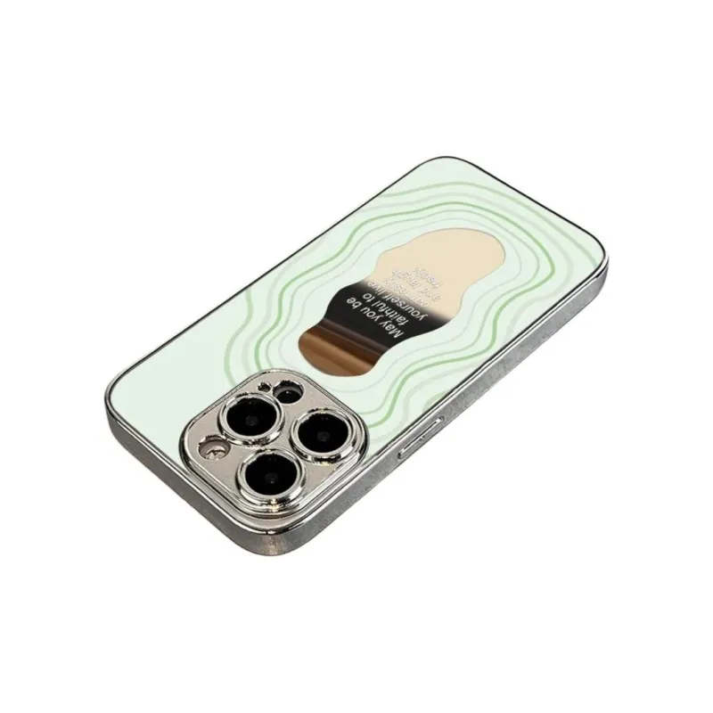 HUINIAN Silicone Material Plated Silver Mirror Phone Cases Compatibility Apple 16 Pro IPhone 15 Pro 13 Pro Max 14 12-6