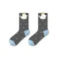 Polka Dot Kitten Crew Socks-1 Pack[New Design 7A Antibacterial]