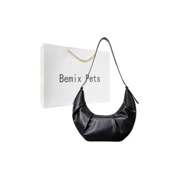 BEMIX PETS Microfiber Leather Crossbody Bag, Shoulder Bag Regular Men's Black