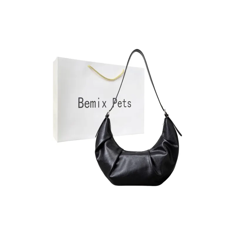BEMIX PETS Microfiber Leather Crossbody Bag, Shoulder Bag Regular Men's Black-0