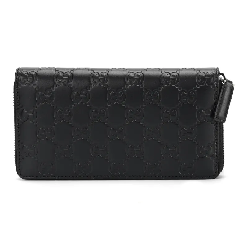 GUCCI Leather Wallet, Handbag Men's Black-2