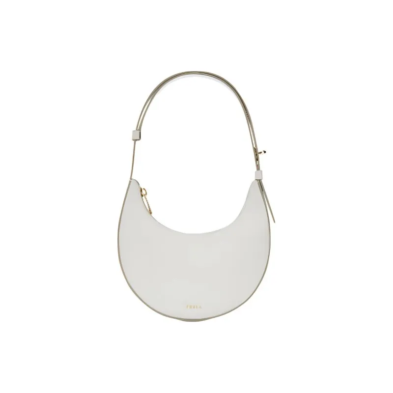 Furla Delizia Cow Leather Crescent Moon Bag Shoulder Bag Mini Women's Cotton Candy-0