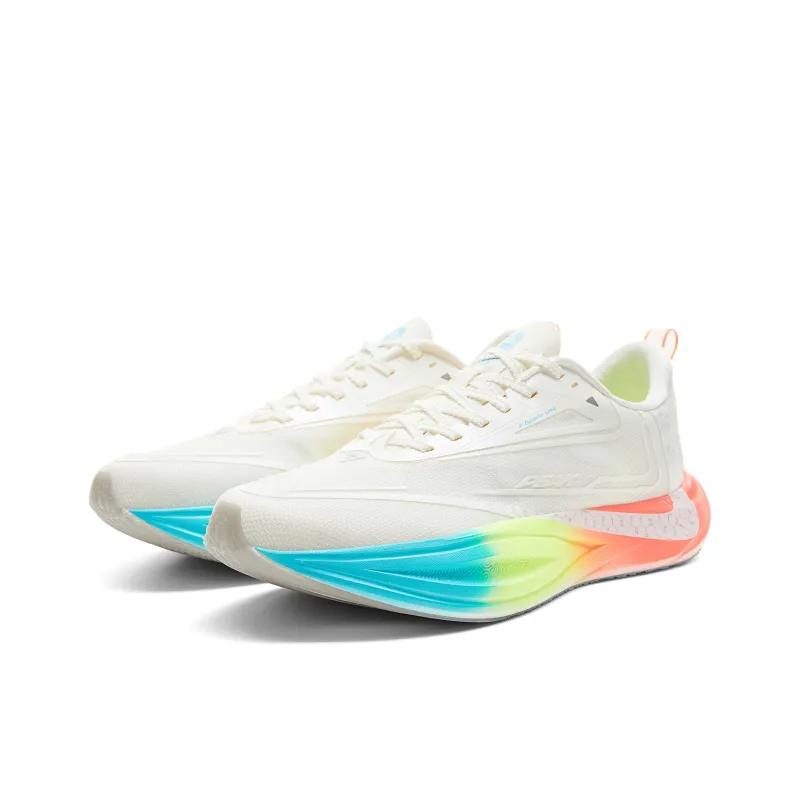 PEAK Cushioning Rebound Wear Resistant Anti Rollover Slip Resistant Low Top Running Shoes Men's White Blue Red-2