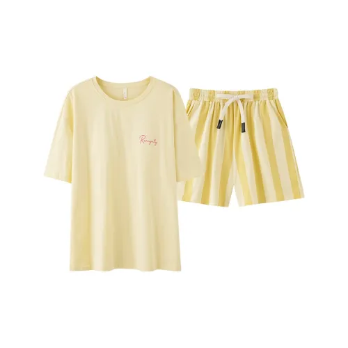XIAFENYAN Pajama Set Women's Yellow