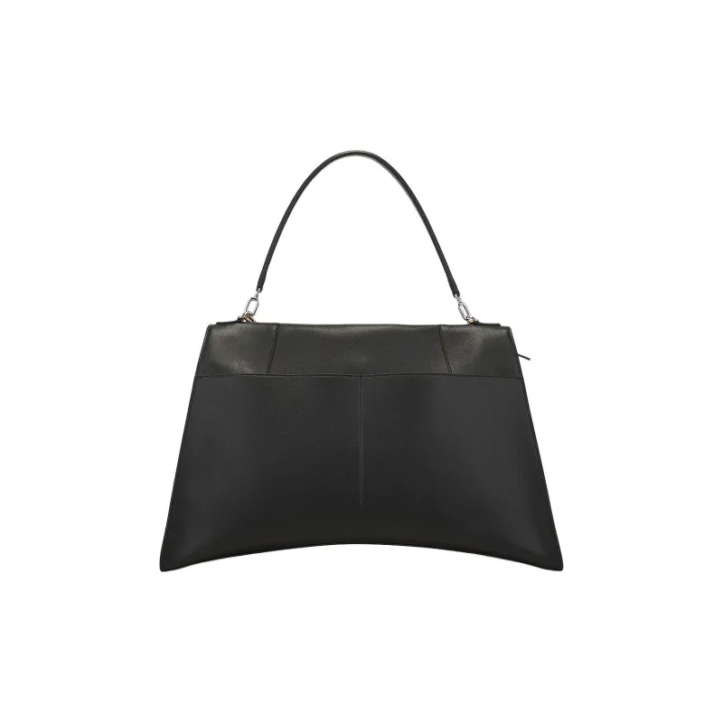 Balenciaga Leather One Shoulder Handbags Large Size Women's Black-3