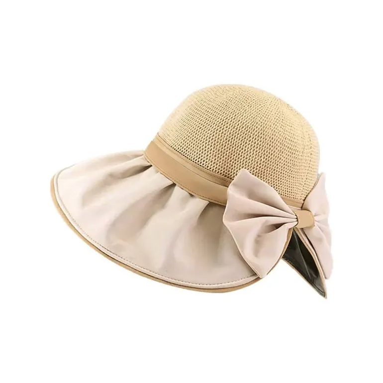 DUOLAN Polyester Sun Protection Hats Women's Warm Apricot Khaki Ecru Black-0