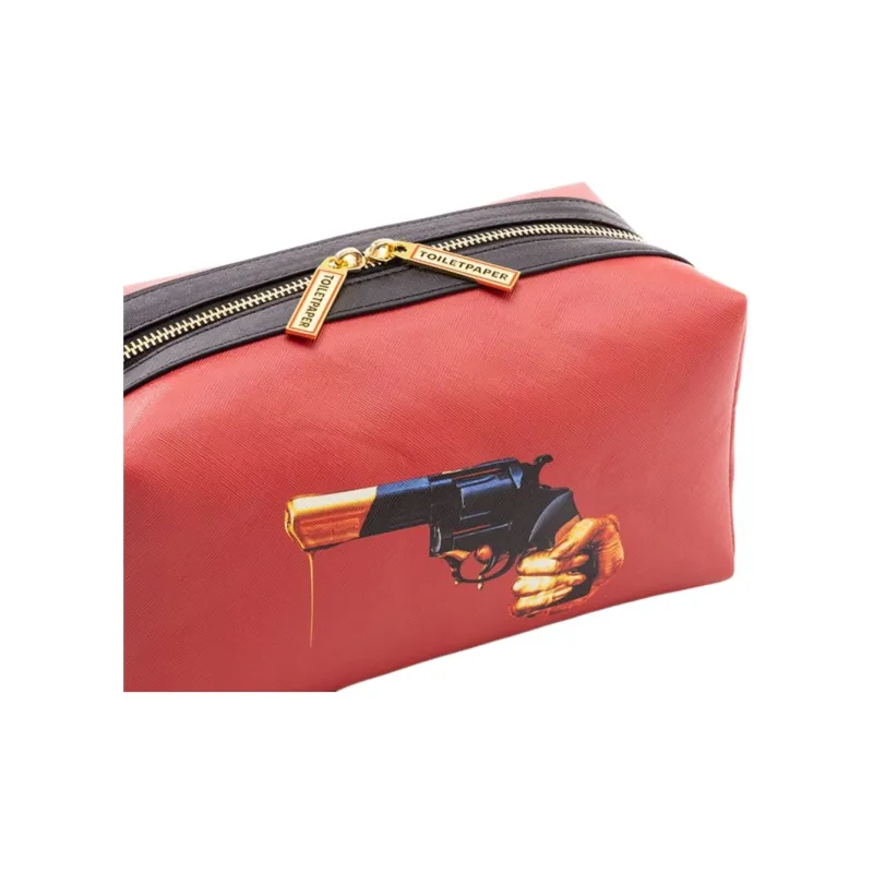 SELETTI PU Makeup Bag Men's Red-3