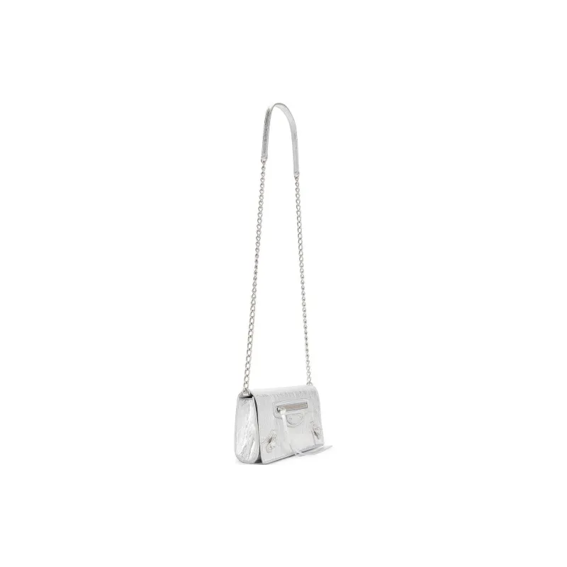 Balenciaga Zip Detailed Metallic Crossbody Bag-1