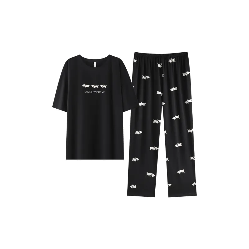 XIAFENYAN Pajama Set Women's Black-0