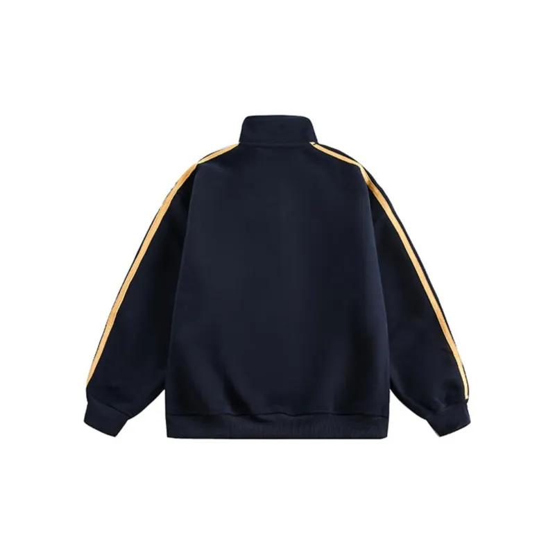 PAZZO Striped Stand Collar Cardigan Sweatshirt Unisex-6