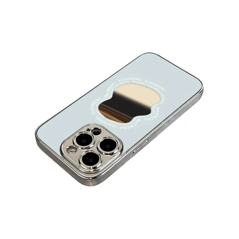 HUINIAN Silicone Material Plated Silver Mirror Phone Cases Compatibility Apple 16 Pro IPhone 15 Pro 13 Pro Max 14 12-2