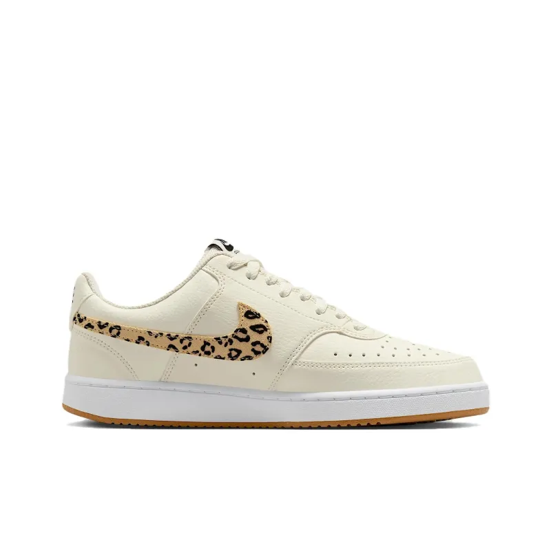 Nike Court Vision Anti Slip Wear Resistant Low Top Skateboard Shoes Women's Beige-1