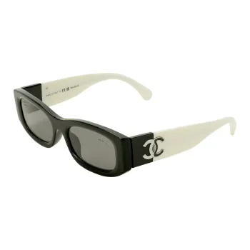 CHANEL Irregular Shape Sunglasses Unisex Black