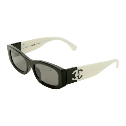 CHANEL Irregular Shape Sunglasses Unisex Black