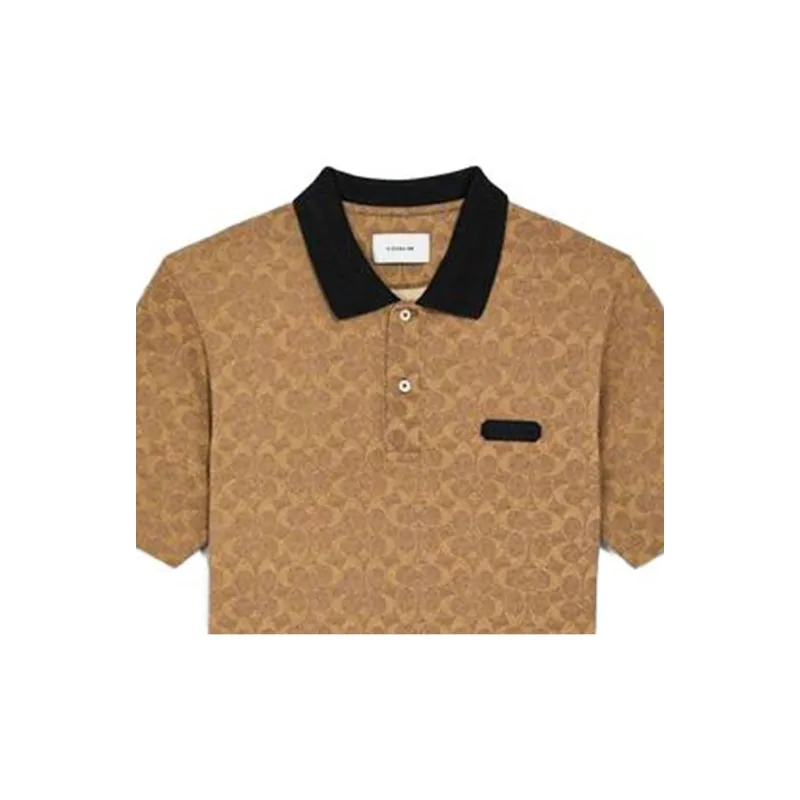 COACH Polo Shirt Men's Brown Yellow-3