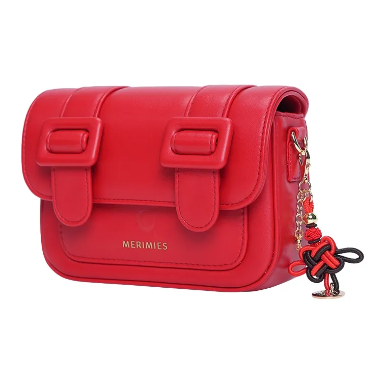 MERIMIES PU Satchel Bag, Shoulder Bag, Crossbody Bag Women's Dragon Chinese Red Passionate Chant Red-2