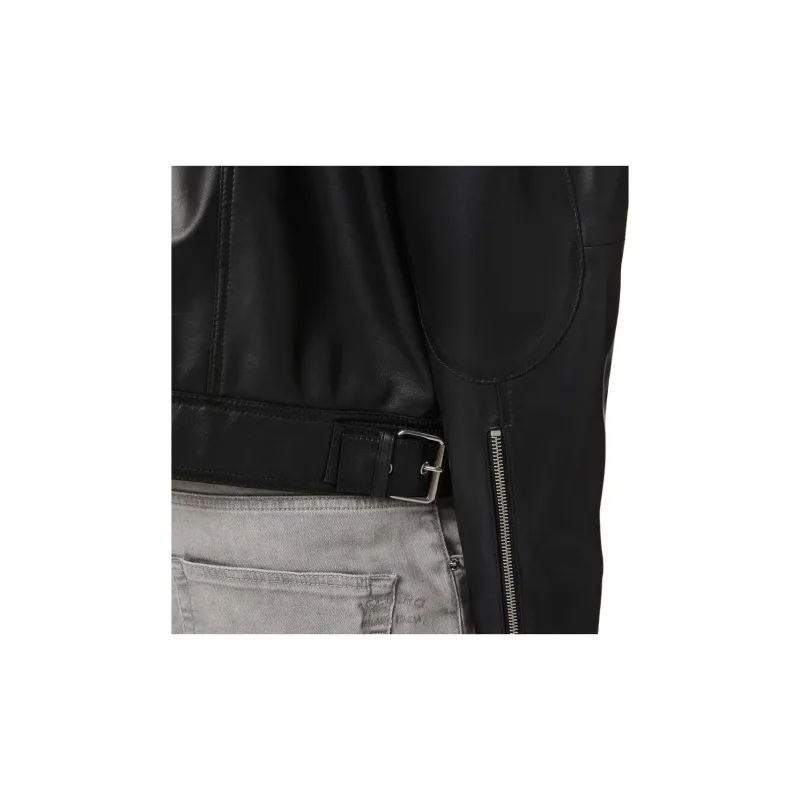 Iceberg Leather Jacket Men's Black-5