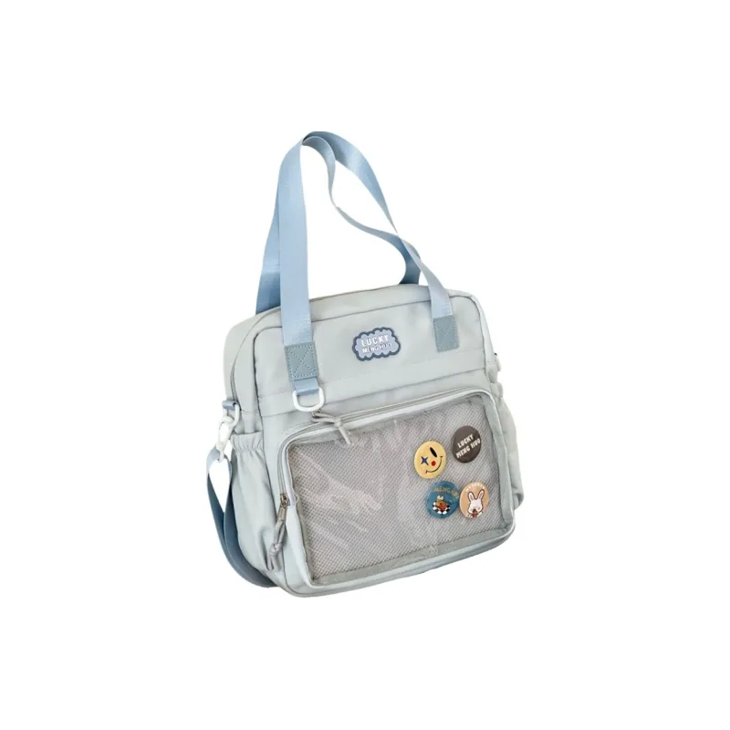 Tonlion Polyester Shoulder Bag Regular Unisex White/Blue-1