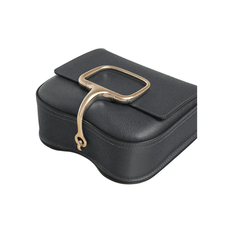 HERMES Della Cavalleria Epsom Calfskin Shoulder Bag Crossbody Bag Mini Women's 85 Ardoise Slate Gray-3